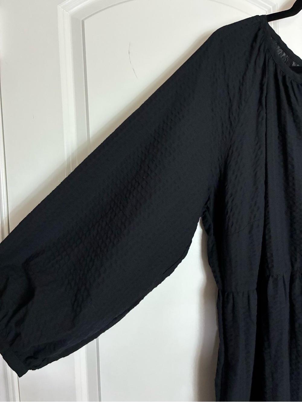 Old Navy Black Dress Button-Front 3/4 Sleeve Lightweight Comfortable NWT 3X - Picture 7 of 13
